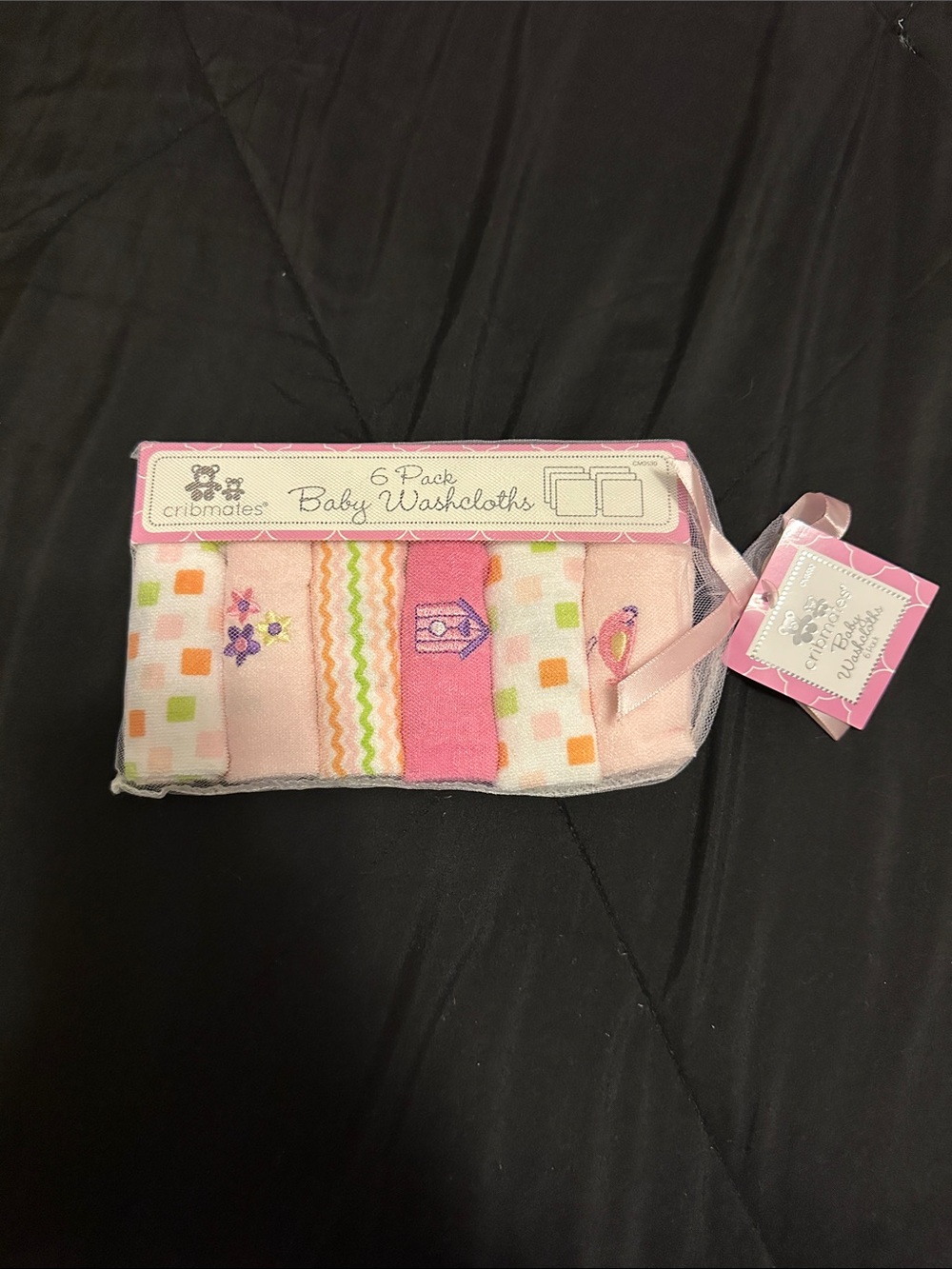 Cribmates Pink Baby Washcloth 6-Pack - Soft Pastel Assortment